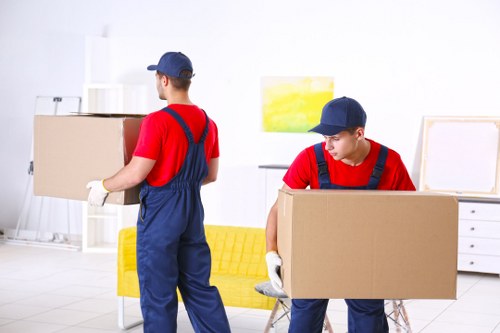 Packing boxes and wrapped household items ready for a local move in Toedinburgh