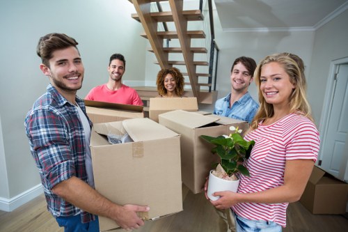 Local removal team preparing a move in Toedinburgh residential street
