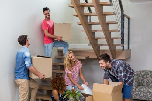 Office relocation planning and packed business items in Toedinburgh