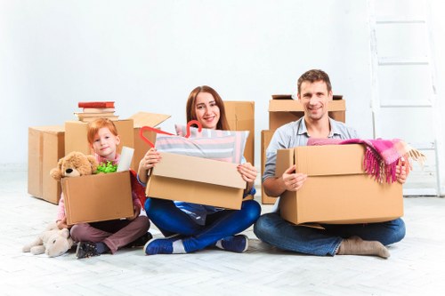 Packed boxes and furniture prepared for home removals in Toedinburgh