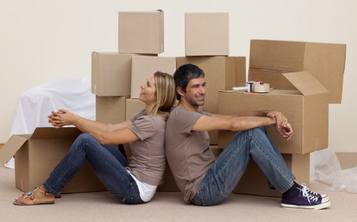 Packed boxes and furniture ready for a local man with van removal booking in Toedinburgh