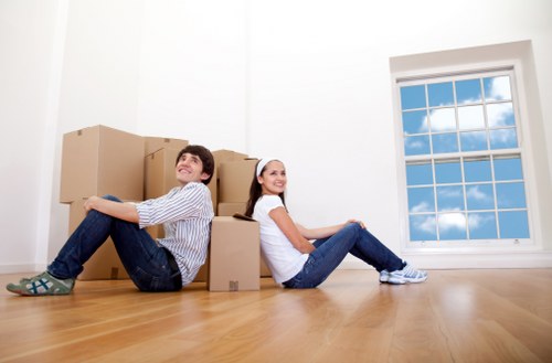 Boxes and furniture arranged for a home removal in Toedinburgh