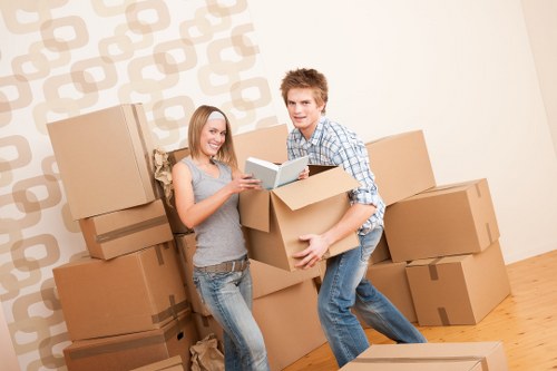 Small business move with furniture and equipment loaded into a van